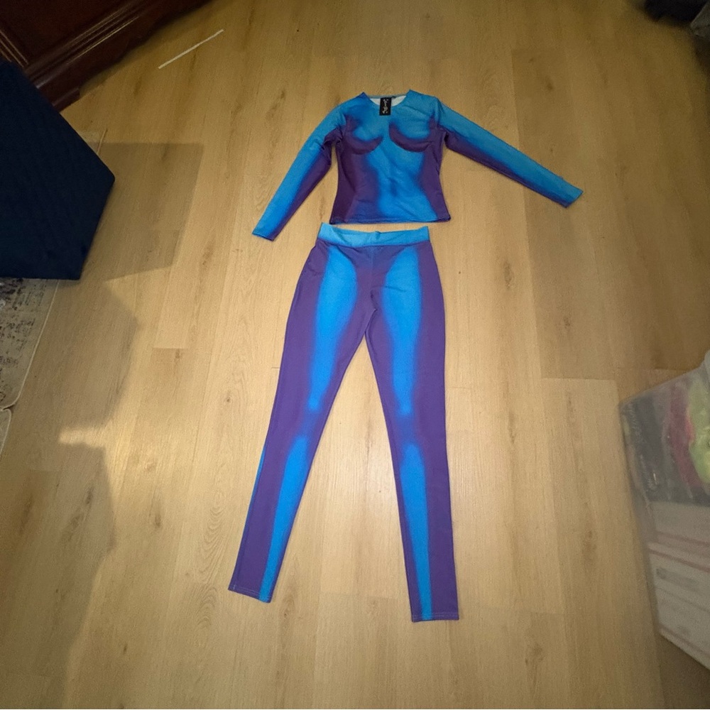Stylish Blue and Purple Women's Jumpsuit